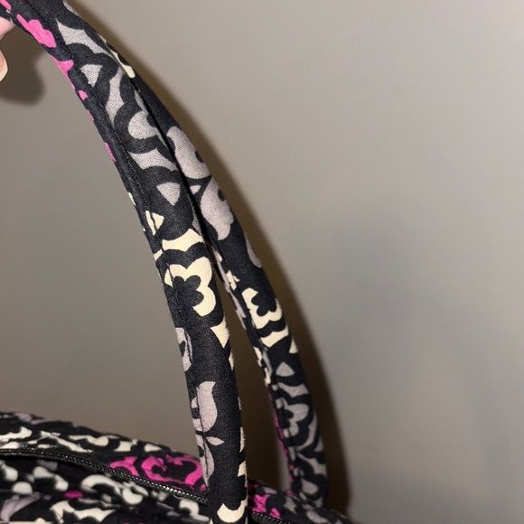 Vera Bradley Black and Purple Travel Duffel Bag with Crossbody and Handles - Picture 10 of 12